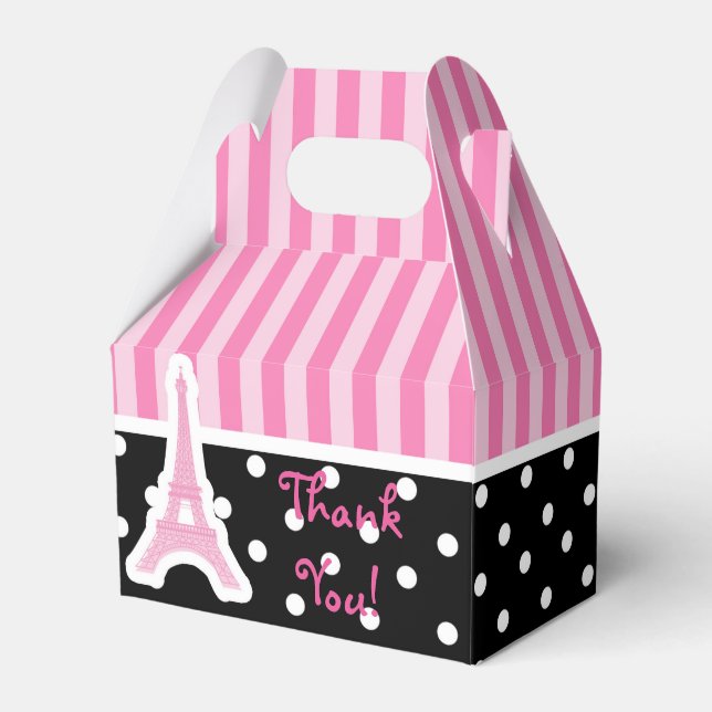 Cajas de regalos de fiesta de cumpleaños rosadas d (Front Side)