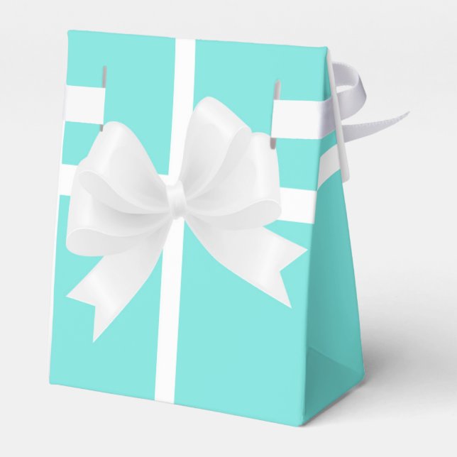 Cajas de regalos de fiesta elegantes con lazo azul (Reverso)