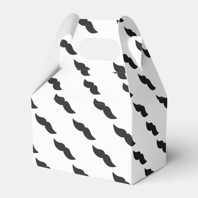 Cajas de regalos de fiesta modernas de bigote negr (Front Side)