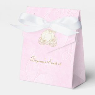 Cajas de regalos de fiesta rosadas Carruaje Dorado
