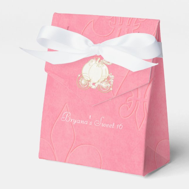 Cajas de regalos de fiesta rosadas del carruaje do (Front Side)