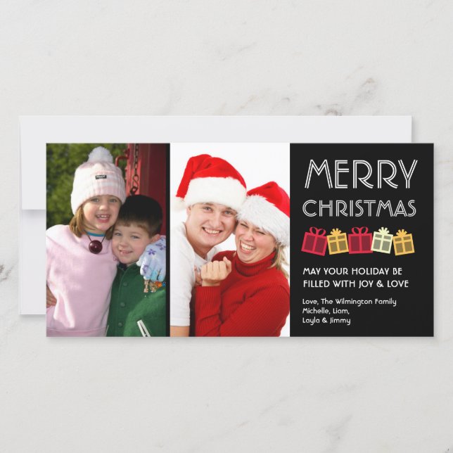 Cajas de regalos divertidos de navidad negro (Anverso)