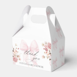 Cajas de regalos para baby shower con lazo rosa Ba