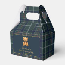 Cajas de regalos para baby shower con oso de peluc