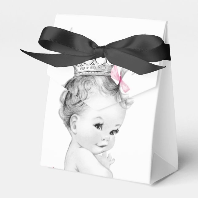 Cajas de regalos para baby shower de la Princesa R (Front Side)