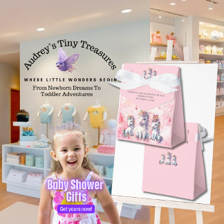 Cajas de regalos para baby shower de Unicornio enc