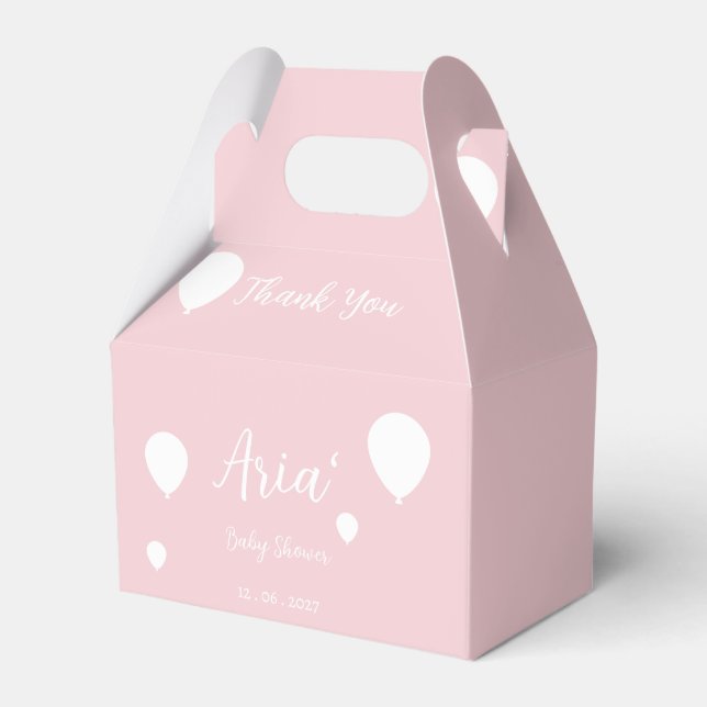 Cajas de regalos para baby shower rosadas (Front Side)