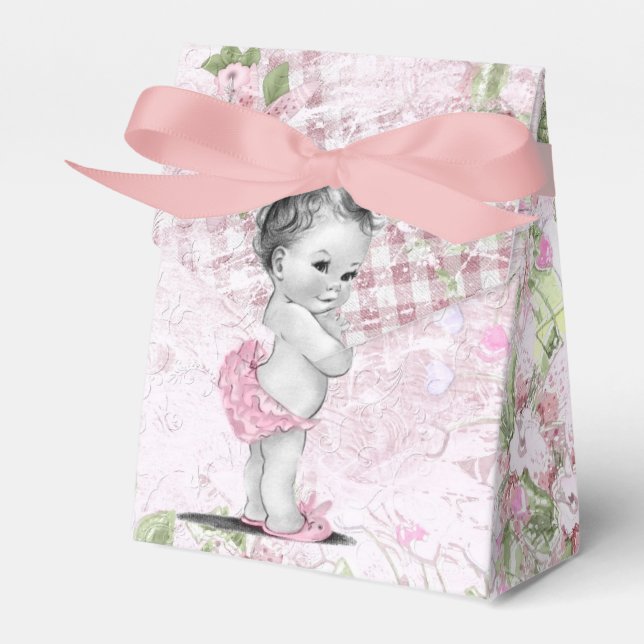 Cajas de regalos rosadas y verdes dulces para baby (Front Side)