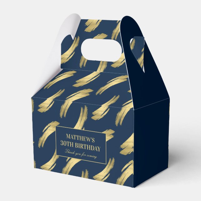 Cajas Elegantes de Regalo de Cumpleaños en Azul Ma (Reverso)