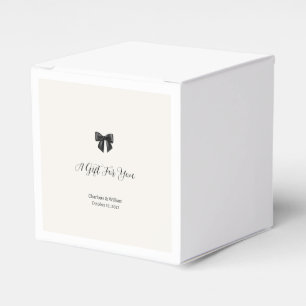 Cajas elegantes para regalos de boda con lazo negr