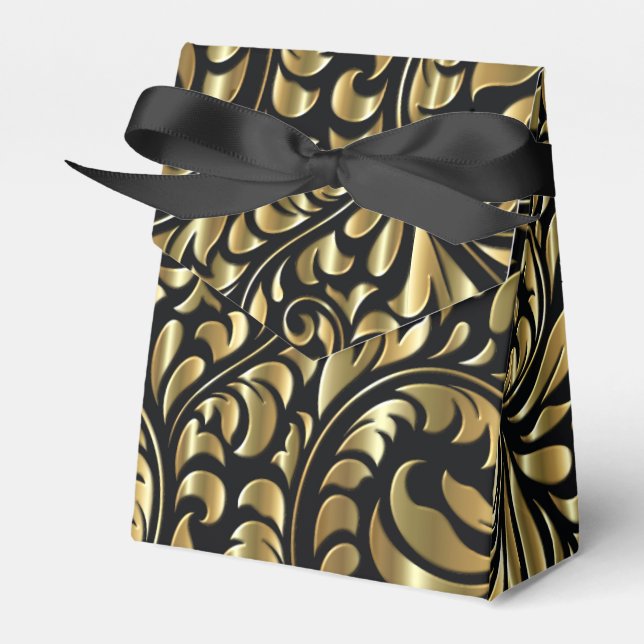 Cajas Favor/Regalo - Drama en negro y oro (Front Side)