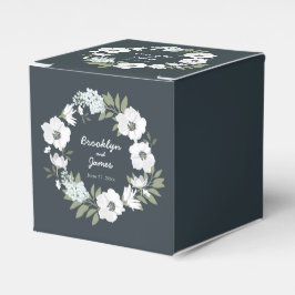 Cajas Favoras De Bodas Florales Con Guirnalda Blan