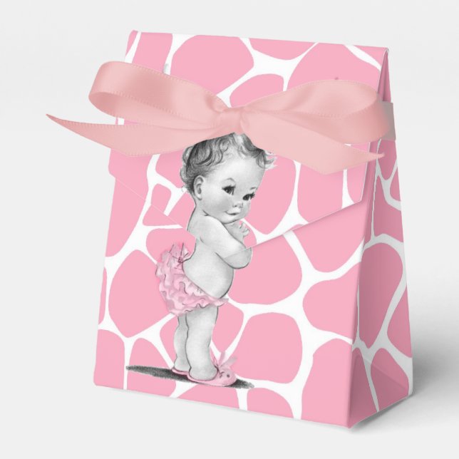 Cajas favoritas Baby Shower de jirafa rosa dulce (Front Side)