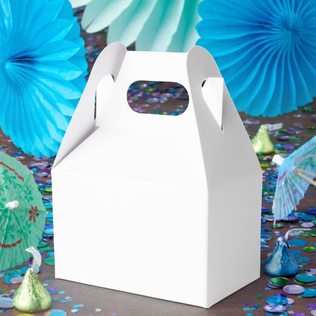 Cajas favoritas blancas personalizadas: gable 4x2. (Fiesta)