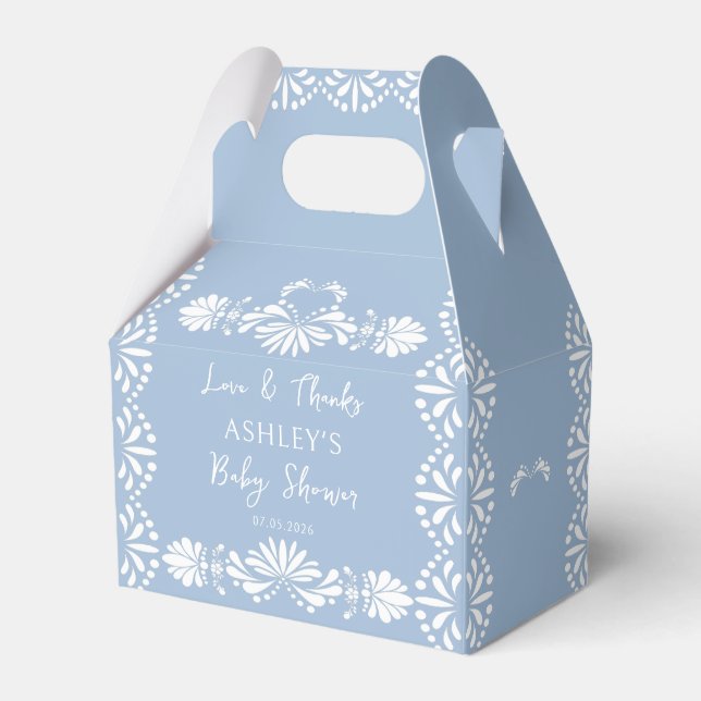Cajas favoritas de Baby Shower azul Cielito lindo (Front Side)