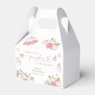 Cajas favoritas de Baby Shower de calabaza rosa