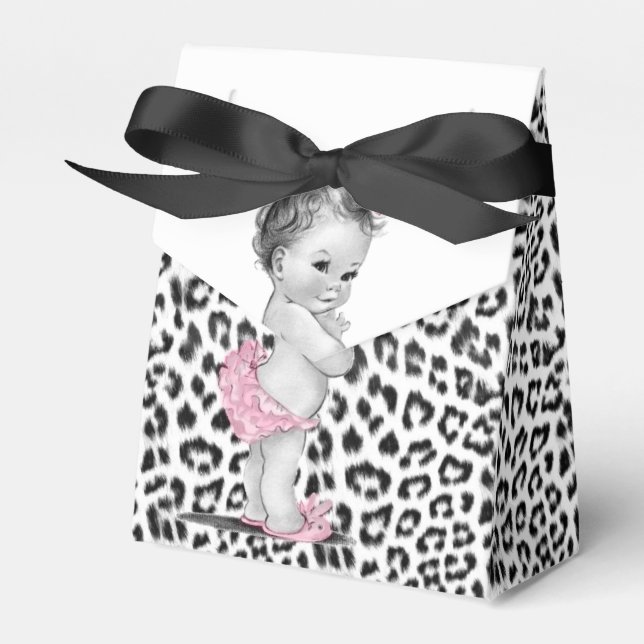 Cajas favoritas de Baby Shower del leopardo de la  (Front Side)