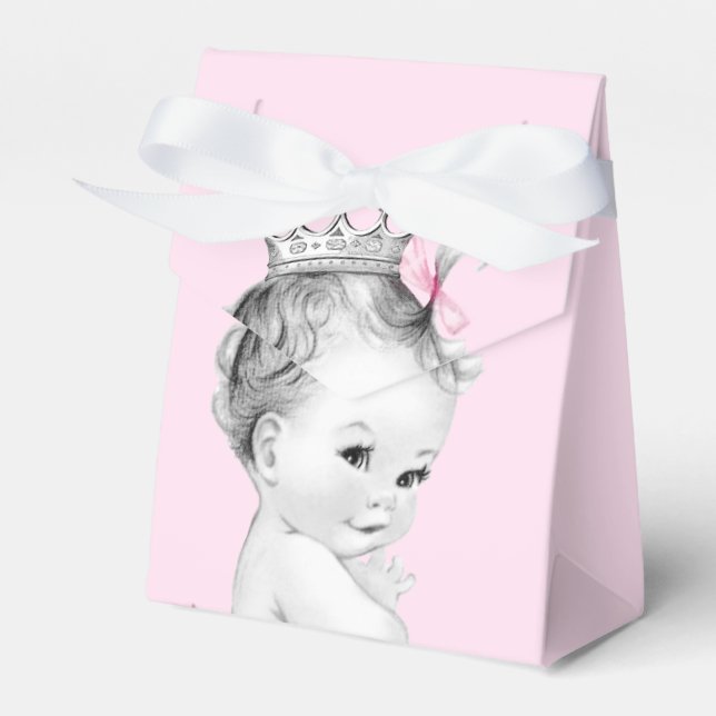 Cajas favoritas de Baby Shower para princesas rosa (Front Side)