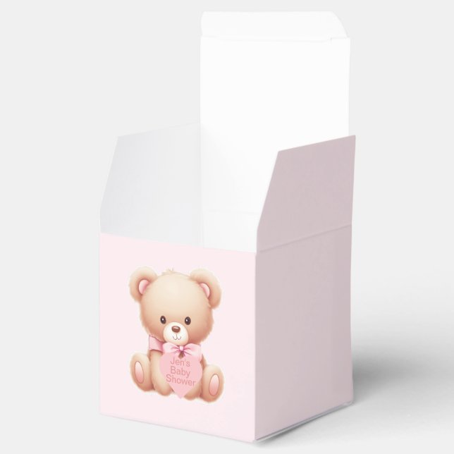 Cajas favoritas de Baby Shower rosa del oso (Abierto)