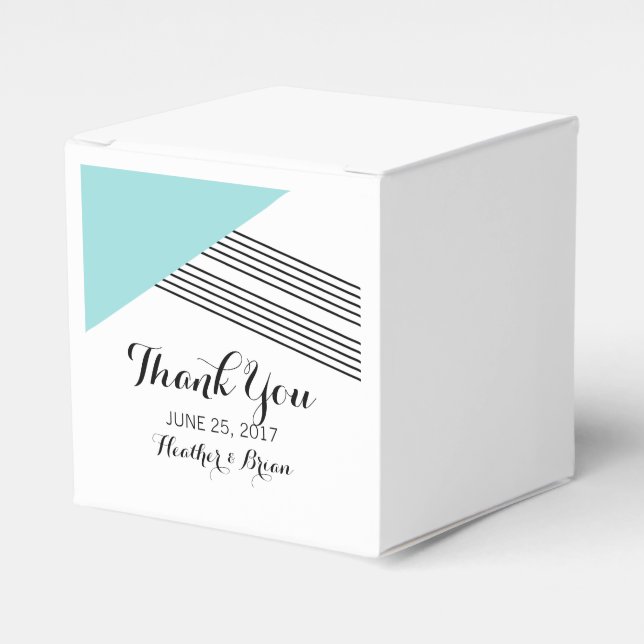 Cajas favoritas de banda geométrica turquesa (Costado Anverso)