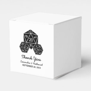 Cajas favoritas de boda Ebony D20 dados