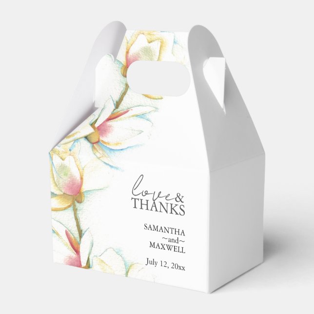Cajas favoritas de boda floral blanca personalizad (Front Side)