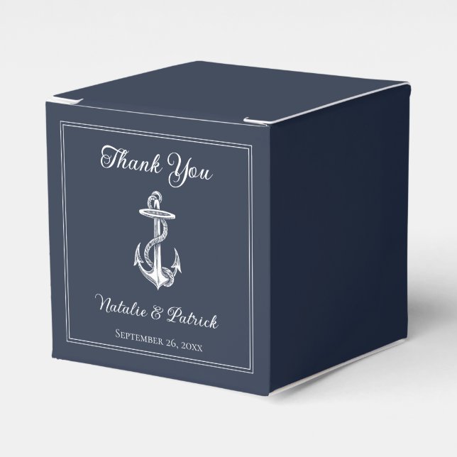 Cajas favoritas de boda náutica de la marina (Costado Anverso)