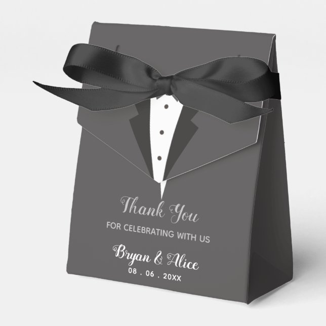 Cajas favoritas de bodas de tuxedo (Novia Groom) (Front Side)