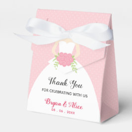 Cajas favoritas de bodas (traje de novia rosada)