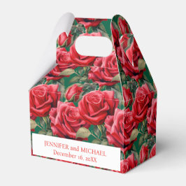 Cajas favoritas de color de agua de rosas rojas