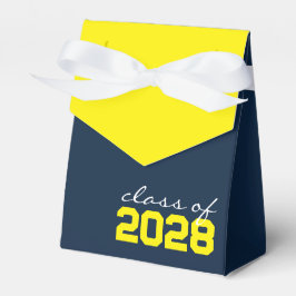 Cajas favoritas de graduación azul y amarillo de l