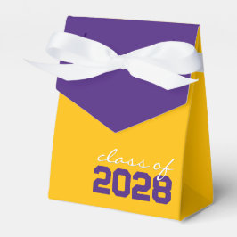 Cajas favoritas de graduación dorada y morada