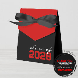 Cajas favoritas de graduación en negro y rojo