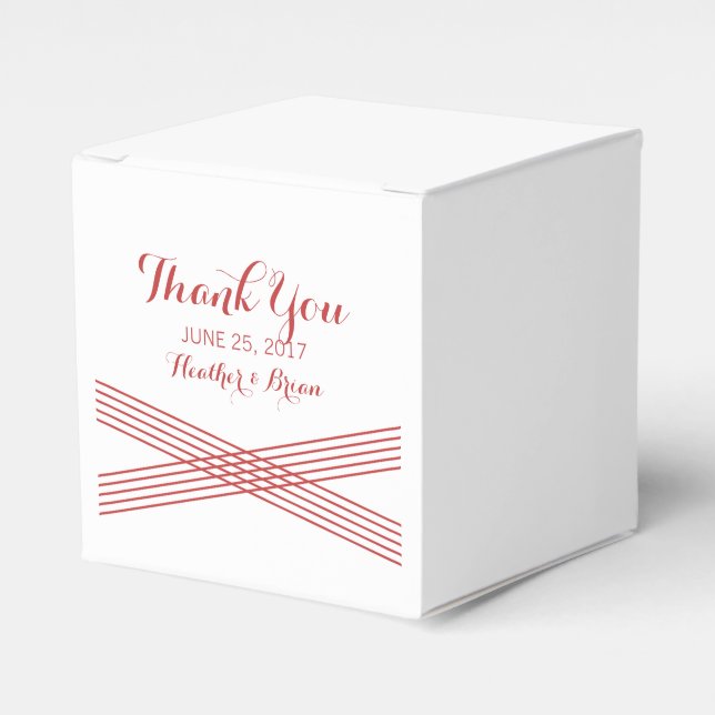 Cajas favoritas de la boda del deco rojo moderno (Costado Anverso)