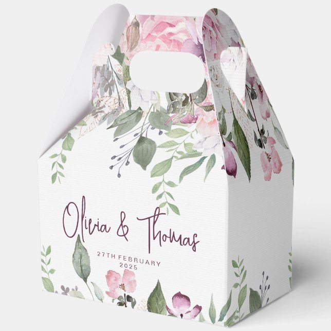 Cajas favoritas de la boda floral elegante (Anverso)