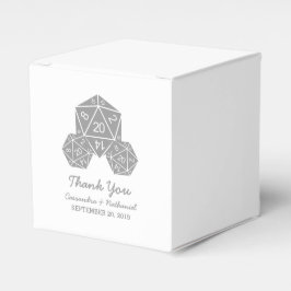 Cajas favoritas de la boda gris D20 dados