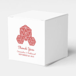 Cajas favoritas de la boda roja D20 dados