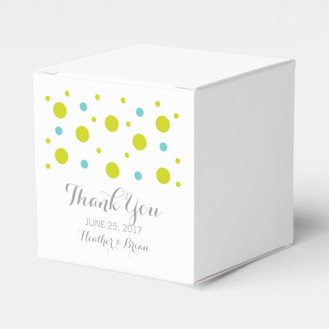 Cajas favoritas de la boda Verde azulada verde (Costado Anverso)