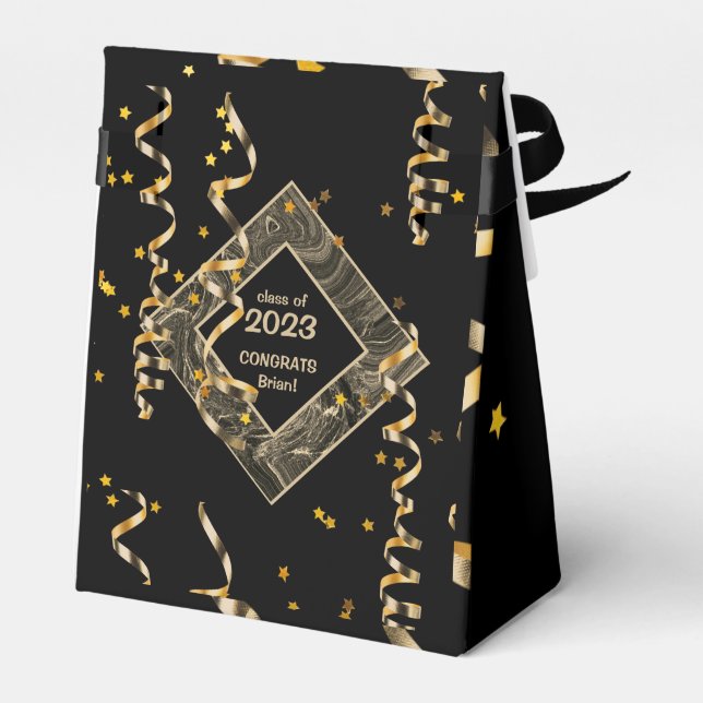 Cajas favoritas de la fiesta de graduación moderna (Reverso)