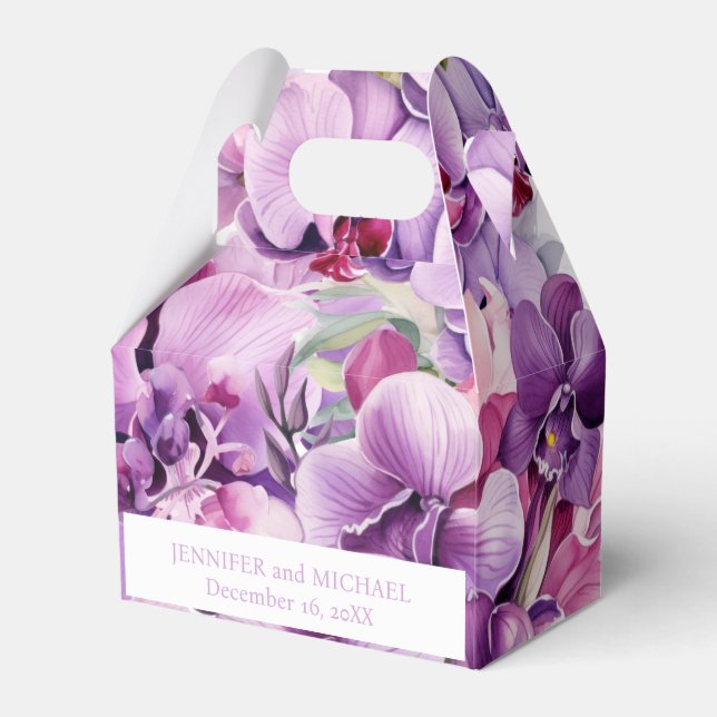 Cajas Favoritas de las Acuarelas de Orquídeas Púrp (Front Side)