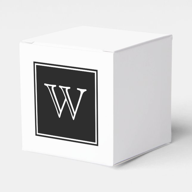 Cajas favoritas de monograma cuadrado negro (Costado Anverso)