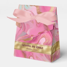Cajas favoritas de oro falso y mármol rosa elegant