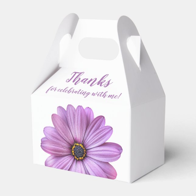 Cajas favoritas de partido Purple Daisy Gable (Front Side)