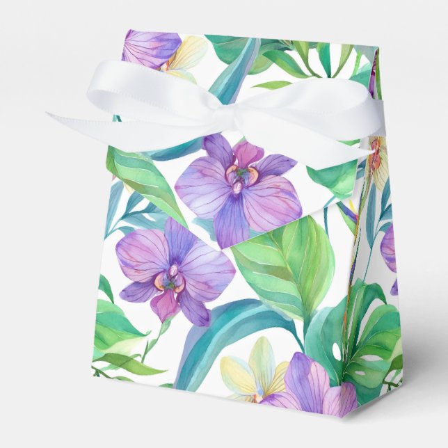 Cajas favoritas de patrones de orquídeas tropicale (Front Side)
