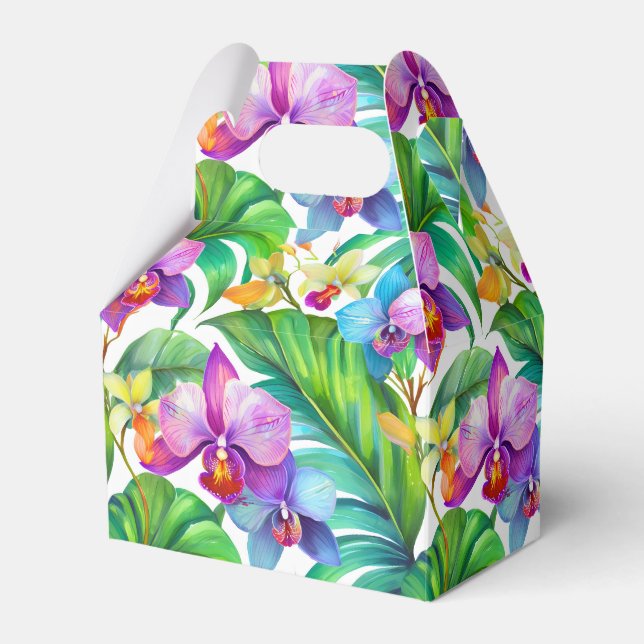 Cajas favoritas de patrones de orquídeas tropicale (Front Side)