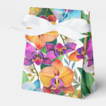 Cajas favoritas de patrones de orquídeas tropicale