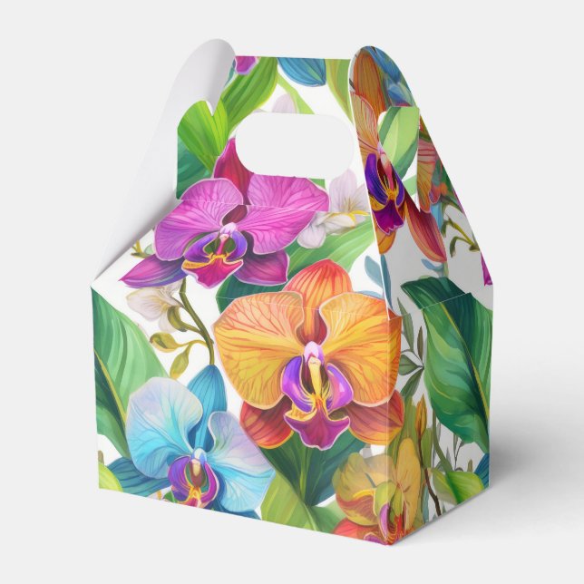 Cajas favoritas de patrones de orquídeas tropicale (Front Side)