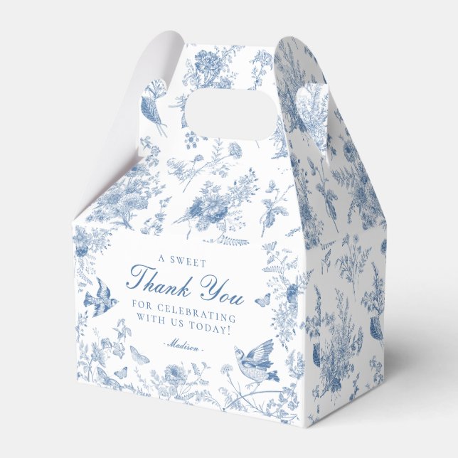 Cajas Favoritas De Postres Florales Blue Toile De  (Front Side)