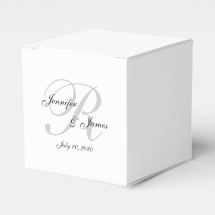 Cajas favoritas elegantes de bodas de monograma