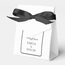 Cajas favoritas elegantes de la boda blanca y negr